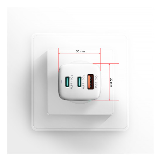 Зарядно AXAGON ACU-DPQ65W, White