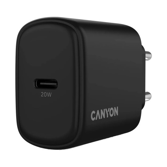 Зарядно CANYON OnCharge 200, 20W, 1xPD, EU, Black