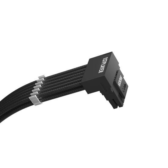 Модулен кабел 1stPlayer Custom Sleeved Modding Cable Black - PCIe 5.0 12VHPWR M/M - FM2-B-BK