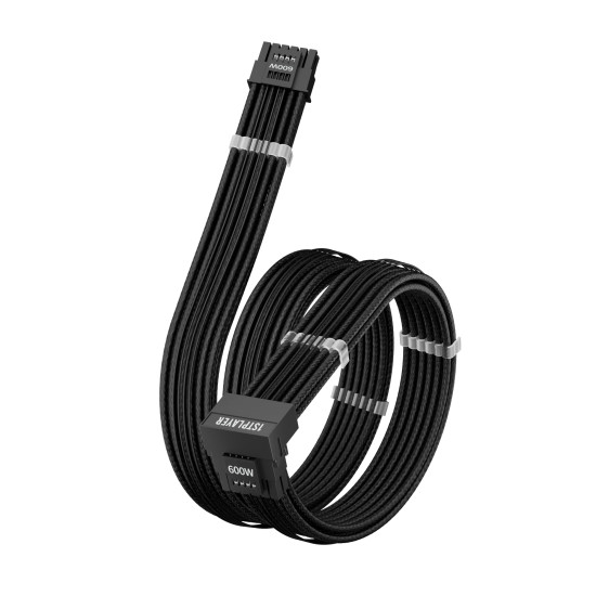 Модулен кабел 1stPlayer Custom Sleeved Modding Cable Black - PCIe 5.0 12VHPWR M/M - FM2-B-BK