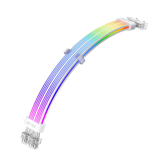 Удължителен кабел 1stPlayer Extension Modding Cable PCIe 6+2PIN Addressable RGB White - NC2-8P-WH