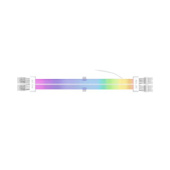 Удължителен кабел 1stPlayer Extension Modding Cable PCIe 6+2PIN Addressable RGB White - NC2-8P-WH