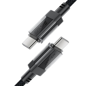 USB кабел Acefast USB-C to USB-C Cable 60W Stainless steel in transparent shell 1.2m - C12-03 - Black