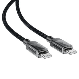 USB кабел Acefast USB-C to USB-C Cable 60W Stainless steel in transparent shell 1.2m - C12-03 - Black