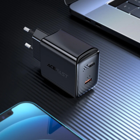 Зарядно Acefast GaN PD30W - A21 - USB-C x 1, Black