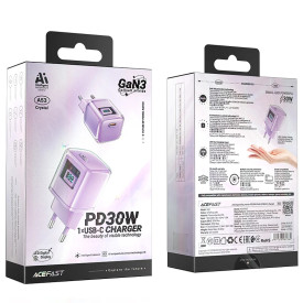 Зарядно Acefast Charger Wall GaN PD30W - A53 - USB-C x 1, Purple