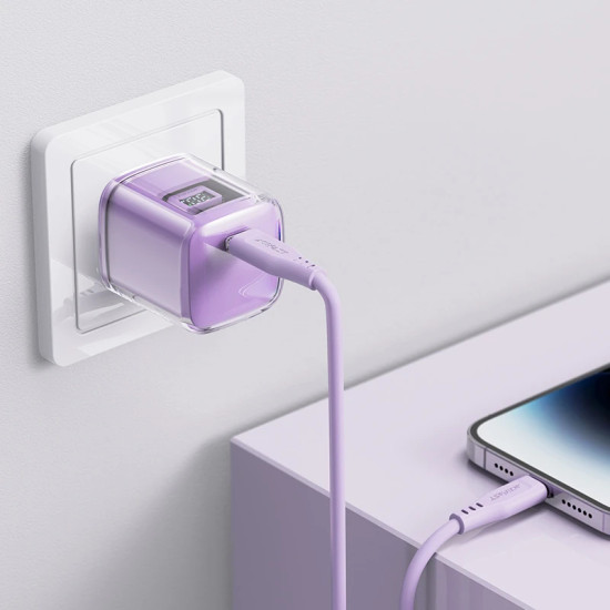 Зарядно Acefast Charger Wall GaN PD30W - A53 - USB-C x 1, Purple