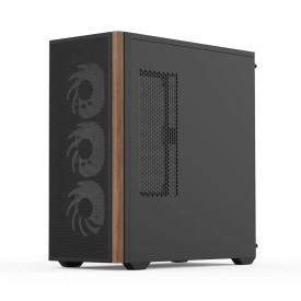 Кутия за компютър AeroCool Case ATX - D501A Black, Addressable RGB, Wood