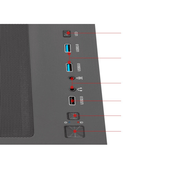 Кутия за компютър AeroCool Case ATX - Dryft-G-BK-v1 - RGB