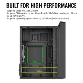 Кутия за компютър AeroCool Case mATX - CS-109-G-BK-v1 - FRGB, Tempered Glass
