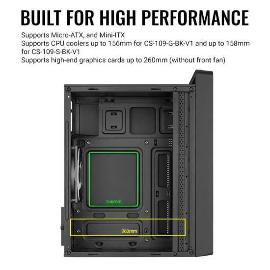 Кутия за компютър AeroCool Case mATX - CS-109-G-BK-v1 - FRGB, Tempered Glass