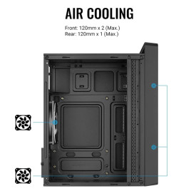 Кутия за компютър AeroCool Case mATX - CS-109-G-BK-v1 - FRGB, Tempered Glass