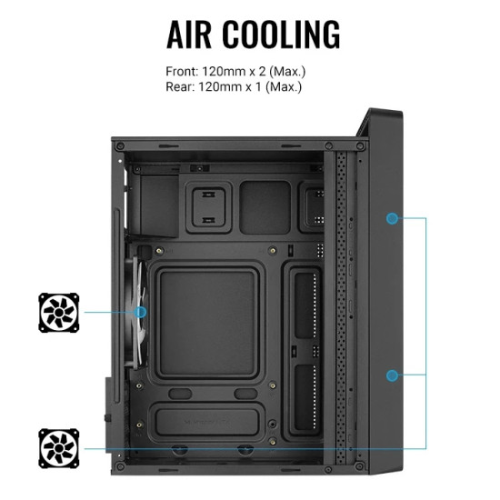 Кутия за компютър AeroCool Case mATX - CS-109-G-BK-v1 - FRGB, Tempered Glass