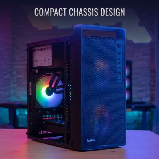 Кутия за компютър AeroCool Case mATX - CS-109-G-BK-v1 - FRGB, Tempered Glass
