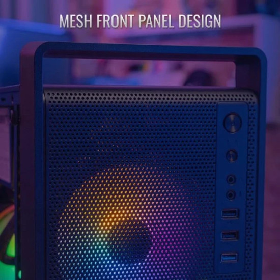 Кутия за компютър AeroCool Case mATX - CS-109-G-BK-v1 - FRGB, Tempered Glass