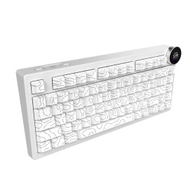 Безжична клавиатура Ajazz Wireless Gaming Mechanical Keyboard AK820 V2 PRO - White peach Switch [Linear] (English US), White