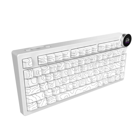 Безжична клавиатура Ajazz Wireless Gaming Mechanical Keyboard AK820 V2 PRO - White peach Switch [Linear] (English US), White