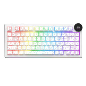 Безжична клавиатура Ajazz Wireless Gaming Mechanical Keyboard AK820 V2 PRO - White peach Switch [Linear] (English US), White