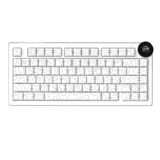 Безжична клавиатура Ajazz Wireless Gaming Mechanical Keyboard AK820 V2 PRO - White peach Switch [Linear] (English US), White