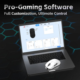 Безжична мишка Ajazz AJ159 V2 MC - Wireless Gaming Mouse - 1K, Magnetic Charging Dock, White