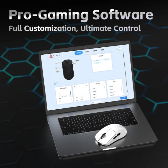 Безжична мишка Ajazz AJ159 V2 MC - Wireless Gaming Mouse - 1K, Magnetic Charging Dock, White