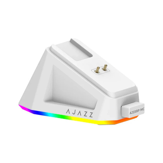 Безжична мишка Ajazz AJ159P MC - Wireless Gaming Mouse - 1K, Magnetic Charging Dock, White