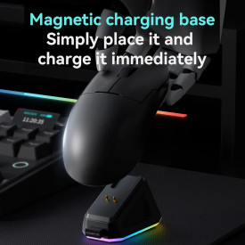 Безжична мишка Ajazz AJ159P MC - Wireless Gaming Mouse - 1K, Magnetic Charging Dock, White