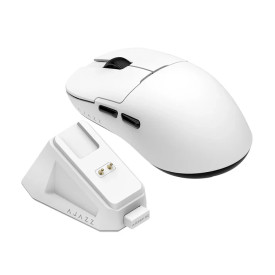Безжична мишка Ajazz AJ159P MC - Wireless Gaming Mouse - 1K, Magnetic Charging Dock, White