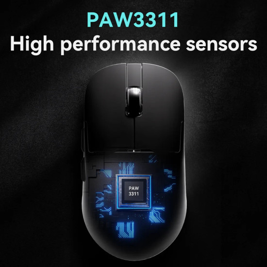 Безжична мишка Ajazz AJ159P MC - Wireless Gaming Mouse - 1K, Magnetic Charging Dock, White