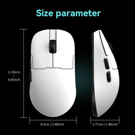 Безжична мишка Ajazz AJ159P MC - Wireless Gaming Mouse - 1K, Magnetic Charging Dock, White