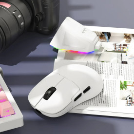 Безжична мишка Ajazz AJ159P MC - Wireless Gaming Mouse - 1K, Magnetic Charging Dock, White
