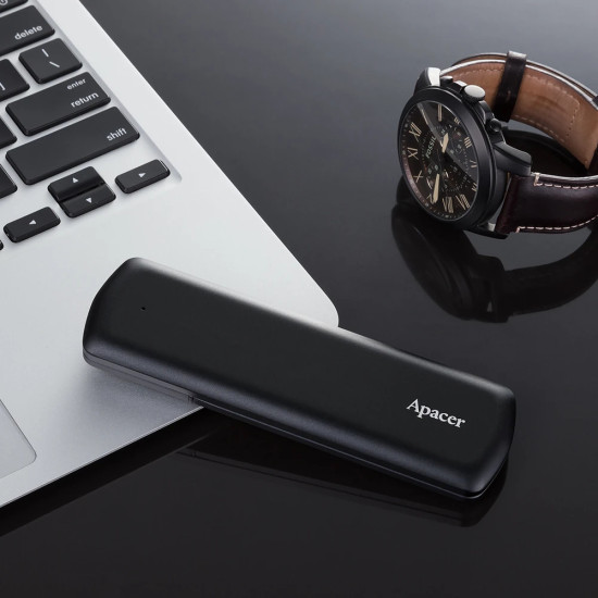 Външен SSD диск Apacer Portable SSD AS721 250GB USB-C 3.2 Gen 2/USB-A 3.2 Gen 1, Military-Grade, Shockproof, Black