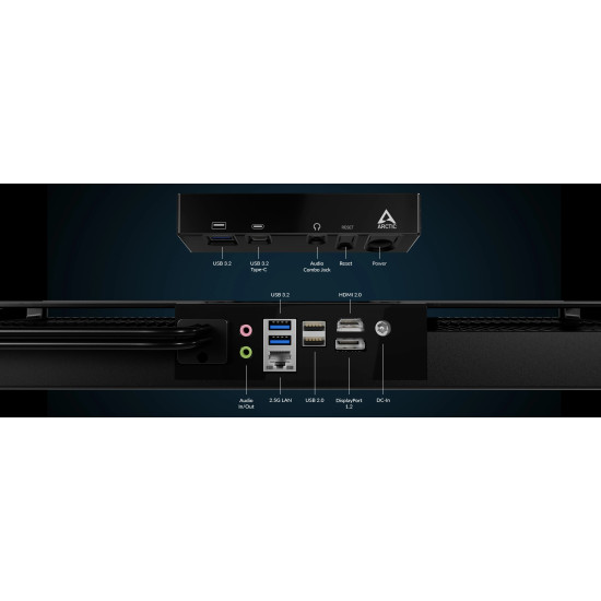 Настолен компютър за под бюро Arctic Under Desk PC - Senza 5700G - Ryzen 7 5700G, 32GB DDR4, 1TB SSD, Windows 11 Home
