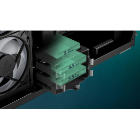 Кутия за компютър ARCTIC Xtender VG, E-ATX, Mid-Tower, Dual Chamber, 5 ARGB, Black