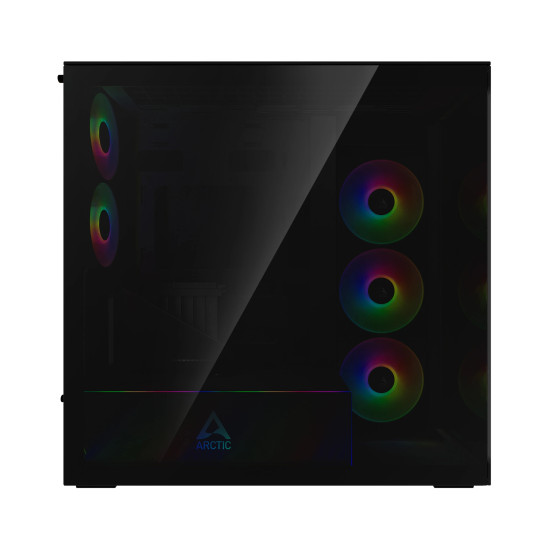 Кутия за компютър ARCTIC Xtender VG, E-ATX, Mid-Tower, Dual Chamber, 5 ARGB, Black