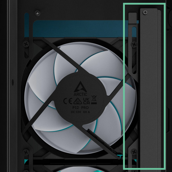 Кутия за компютър ARCTIC Xtender VG, E-ATX, Mid-Tower, Dual Chamber, 5 ARGB, Black
