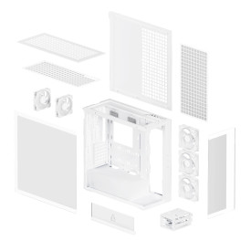 Кутия за компютър Arctic Case E-ATX - Xtender (White) - 5 A-RGB Fans included