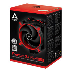 Охладител за процесор Arctic Freezer 34 eSports DUO - Red - LGA2066/LGA1700/LGA1200/AM4