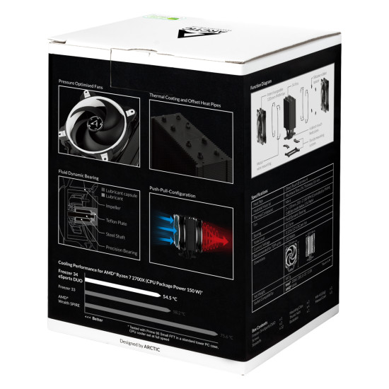 Охладител за процесор Arctic Freezer 34 eSports DUO - White - LGA2066/LGA1700/LGA1200/AM4