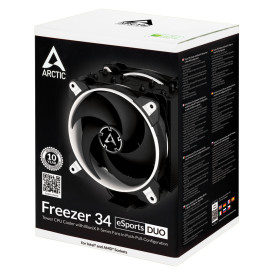 Охладител за процесор Arctic Freezer 34 eSports DUO - White - LGA2066/LGA1700/LGA1200/AM4