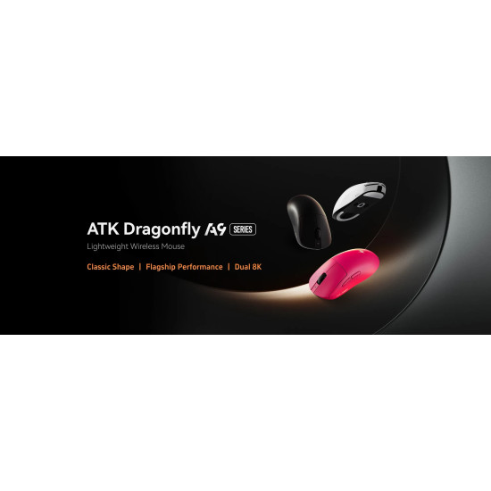 Безжична мишка ATK Wireless Gaming Mouse A9 Tri-mode Nearlink - 1K, White