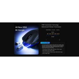 Безжична мишка ATK Wireless Gaming Mouse F1 Ultimate 2.0 - 8K, Black