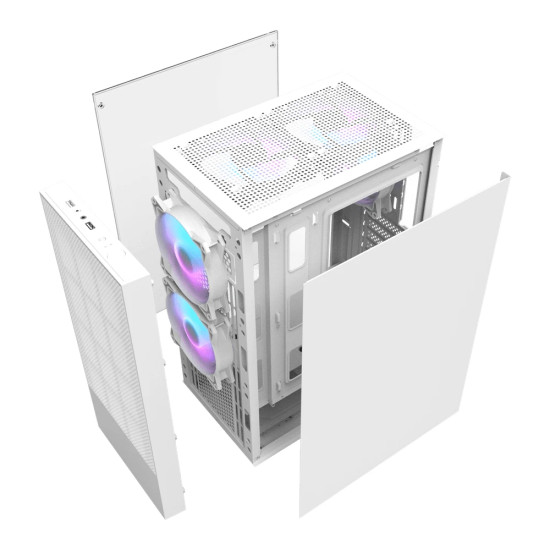 Кутия за компютър DarkFlash A290 White, ATX, 3 x 120mm RGB Fans included