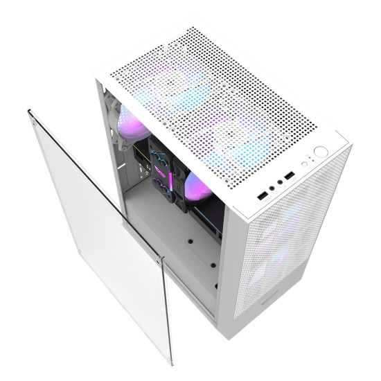 Кутия за компютър DarkFlash A290 White, ATX, 3 x 120mm RGB Fans included