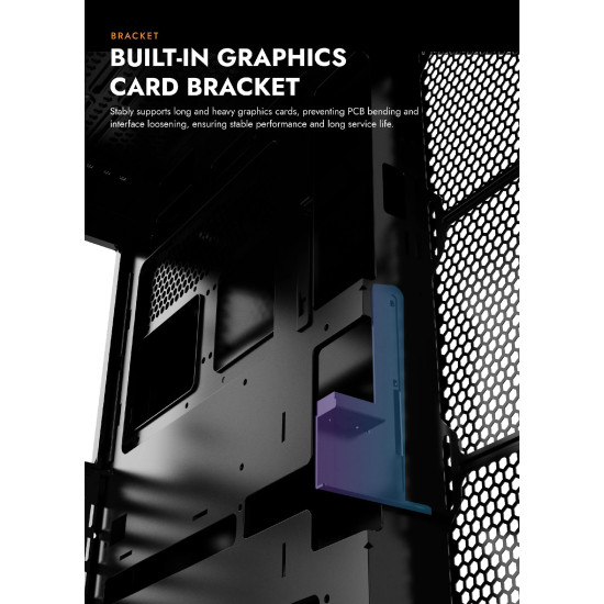 Кутия за компютър Darkflash Case ATX - K430 Black - 6 x 120 mm A-RGB fans included, USB-C