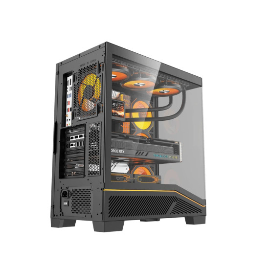 Кутия за компютър Darkflash Case ATX - K430 Black - 6 x 120 mm A-RGB fans included, USB-C