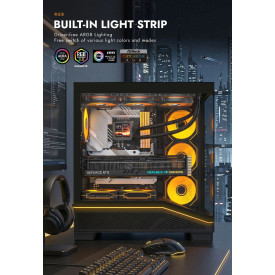 Кутия за компютър Darkflash Case ATX - K430 Black - 6 x 120 mm A-RGB fans included, USB-C