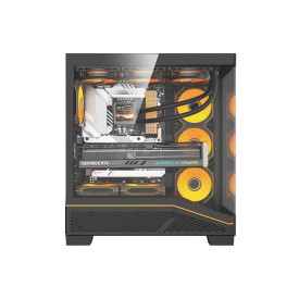 Кутия за компютър Darkflash Case ATX - K430 Black - 6 x 120 mm A-RGB fans included, USB-C