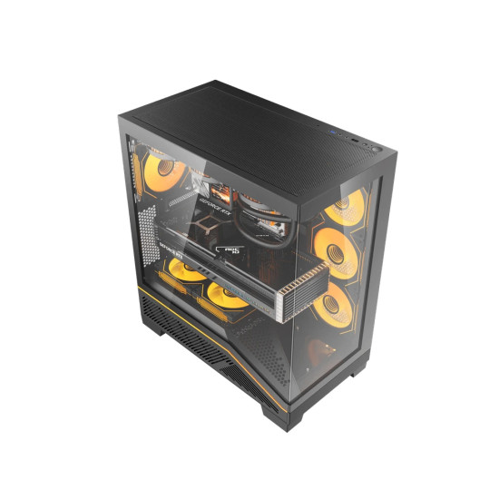 Кутия за компютър Darkflash Case ATX - K430 Black - 6 x 120 mm A-RGB fans included, USB-C
