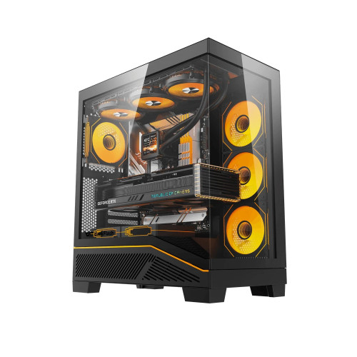 Кутия за компютър Darkflash Case ATX - K430 Black - 6 x 120 mm A-RGB fans included, USB-C